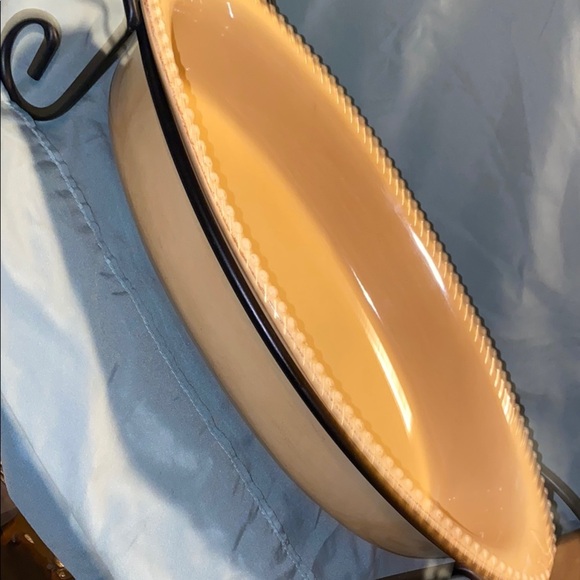 BX45 Signature 2005 Mustard Yellow Elegant Oval Serving Platter with Handles - Picture 5 of 8